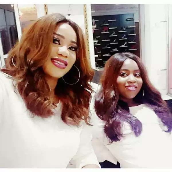 If you have a problem with it please go and born your own - Toyin Lawani says as she shares makeup photos with her daughter
